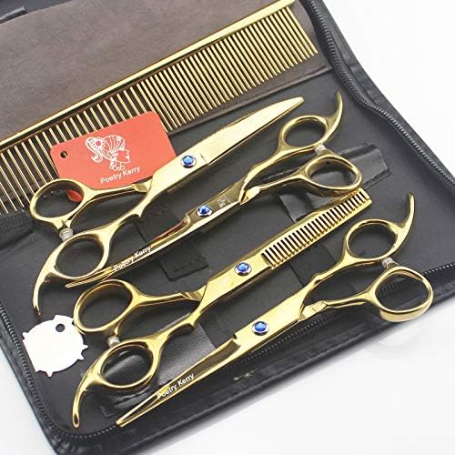 high-end Professional pet Care 6 inch pet Scissors 440C Steel Gold (Set)
