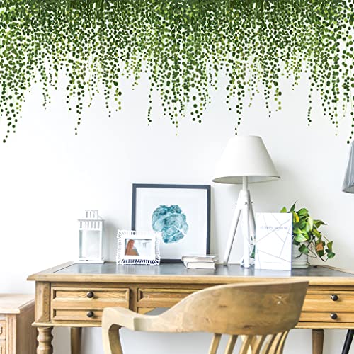 Chanmol Green Plant Home Decor Wall Stickers 2 Sheets Peel And Stick Leaves Art Murals Pvc Decals For Kids Bedroom Nursery Living Room Kitchen Bathroom Removable As Housewarming Birthday Gift #TOP8