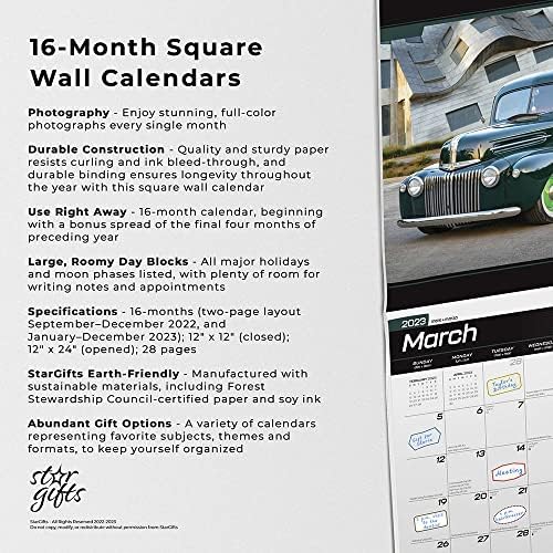 Classic Ford Pickups OFFICIAL | 2023 12 x 24 Inch Monthly Square Wall Calendar | Foil Stamped Cover and Stickers | StarGifts | Motor Truck