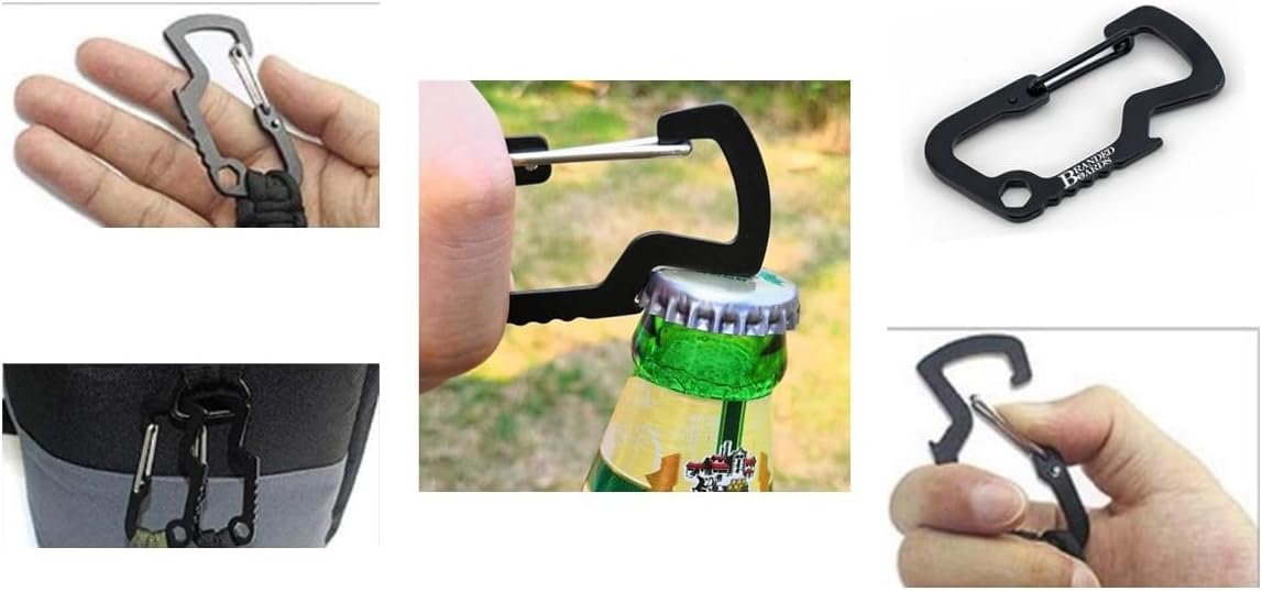 Bushcraft Key Chain Bottle Opener Carabiner Snap Clip Hooks Hiking, Backpacking, Camping, Hunting, Fishing, Biking, Skiing, Tailgate Parties image 4