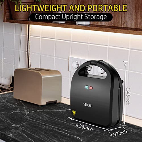 Ostba 3 In 1 Sandwich Maker Panini Press Waffle Iron Set With 3 Removable Non-Stick Plates, 750W Toaster Perfect For Sandwiches Grilled Cheese Steak, Black #TOP6