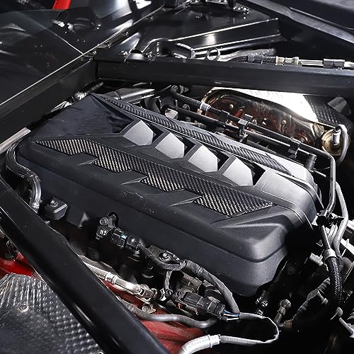 Image of Sekhyna Engine Bay Panel Cover Trim 2PCS Compatible with Corvette C8 Stingray 2020-2025 Engine Cover Left Right Protective High Temperature Resistance Cover Trim Accessories (Real Carbon Fiber)