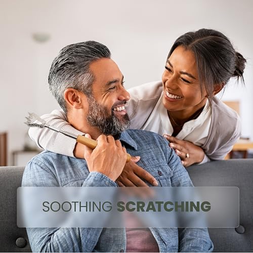 BAMBUA Back Scratcher - (Including 5 Attachments) Bamboo Handle - Extendable Back Scratcher for Men and Women - Effortlessly Reach Every Spot - Premium Stainless Steel Backscratcher - Perfect Gifts - 4