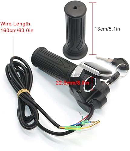 Miniatura 2 de Empuñadura eléctrica para bicicleta, acelerador de agarre de bicicleta eléctrica de 24 V36 V48 V con pantalla de batería LCD, agarre de acelerador