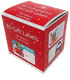 Tallon Christmas Collection Holographic Adhesive Label (Pack of 80)