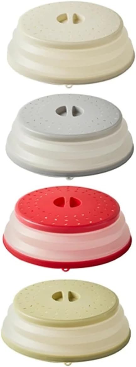 2-5 PCS Heat-resistant Microwave Splatter Cover, Collapsible Oil Proof Splash Guard Lid For Cooking Storage(Green,2pcs)