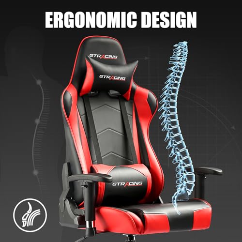 GTRACING Gaming Chair Racing Office Computer Ergonomic Video Game Chair Backrest and Seat Height Adjustable Swivel Recliner with Headrest and Lumbar Pillow Esports Chair GT099 の商品画像 4