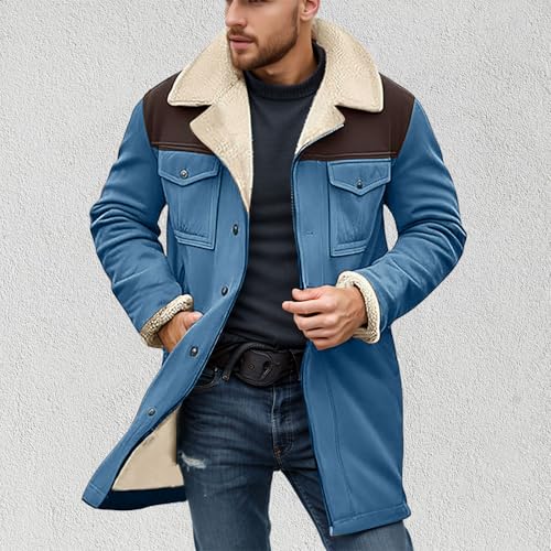Veste de mi-saison homme doublée polaire avec col rabattu