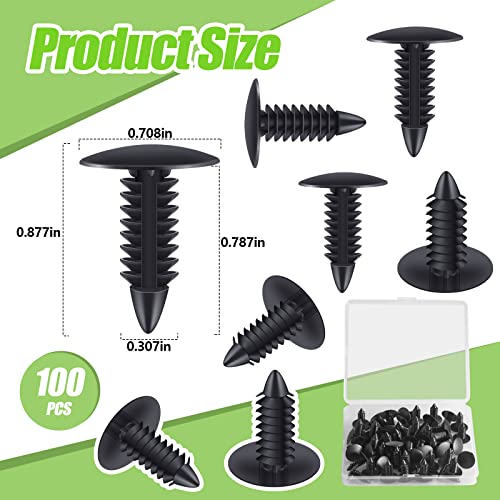 100 Pieces Patio Strapping Rivets Fasteners 3/4" Length Medium Multi Gauge Rivet For Patio Lawn Chair Webbing Repair Strap For Outdoor Furniture Lounge 1/4 Inch Hole (Black) #TOP1