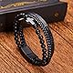 Kryzalite® Kreuz Obsidian taufgeschenk hang duftstein Herrenarmband, Edelstahl Echtes Leder Armband, Schmuckgeschenke für Männer