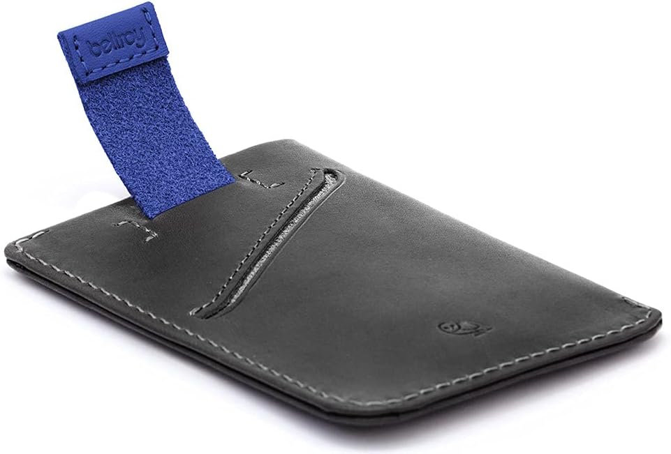 Bellroy Card Sleeve, slim leather wallet (Max. 8 cards and bills) - CharcoalCobalt : Clothing, Shoes & Jewelry