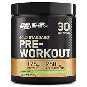 Optimum Nutrition Gold Standard Pre Workout, Energy Drink con Creatina Monoidrata, Beta Alanina, Caffeina e Vitamina B Complesso, Mela Verde, 30 Porzioni, 330g, il Packaging Potrebbe Variare
