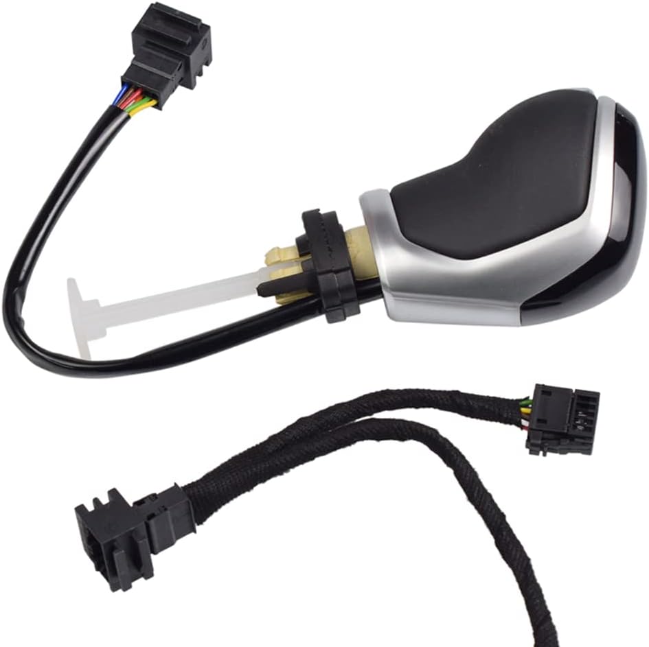 Electronic Shift Handle LED Gear Shift Knob for VW Golf MK6 MK7 Passat B7 B8 Tiguan MK2 Skoda Octavia seat (Red-Matt Silver)