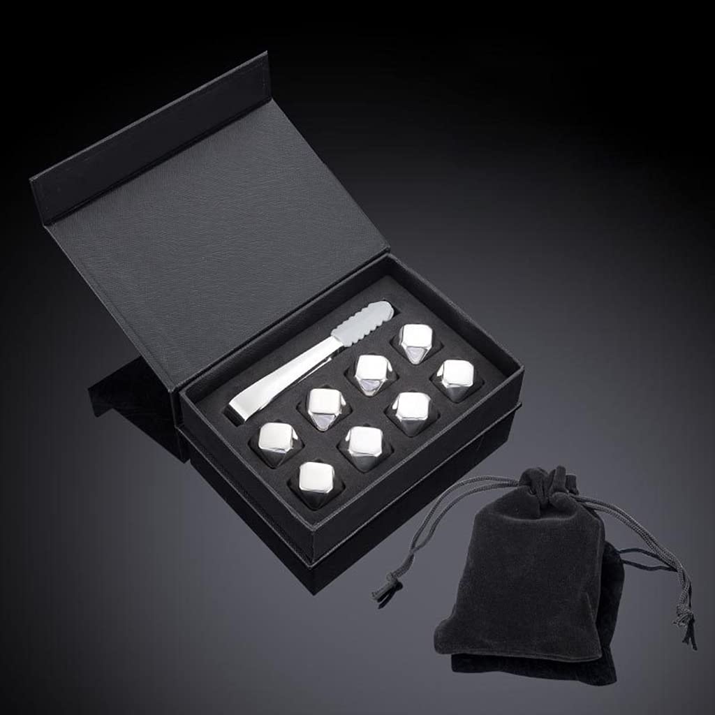 Kalttoy Men's A Stone Stainless Steel Metal Ice Cubes Ice Cubes Stone Beverage Cooler ' S Tongs Gift Stainless Steel Cube Trays