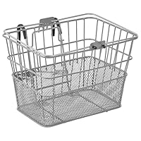 Retrospec Bicycles Detachable Steel Half-Mesh Apollo Bike Basket with Handles, Silver