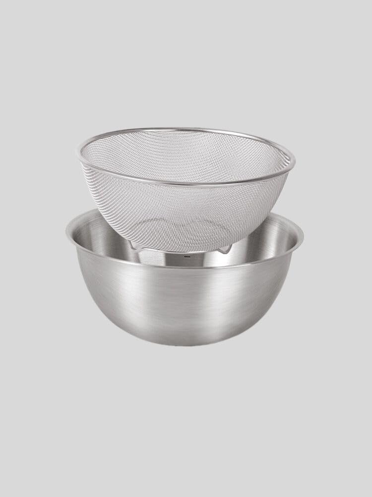 洗菜盆沥水篮304不锈洗米筛淘米盆厨房家用果滤水淘米神器-【24cm】304不锈洗菜盆-搭配22cm沥水篮