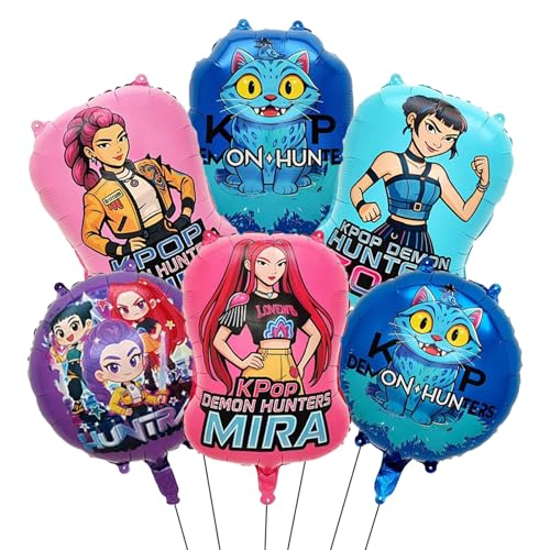 Xtaguvdm 6pcs Cumpleaños Kpo Demon Hunte, Set de Globos, Globos