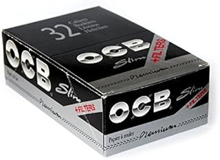32 Booklets Rolling Paper OCB Premium King Size Slim + Filters Tips 1 Box by MY