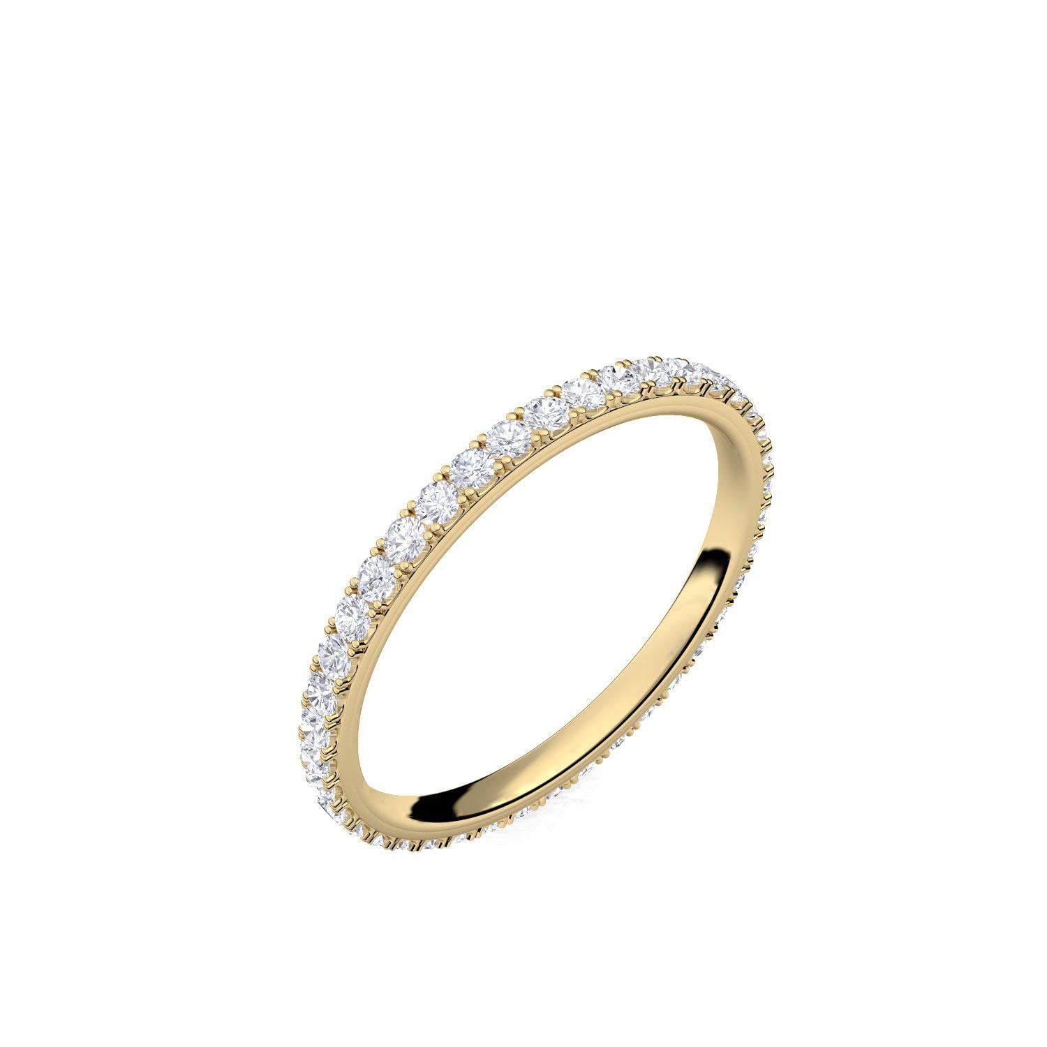 Ring Gold Verlobungsringe von AMOONIC mit Zirkonia, Silber 925 vergoldet | Memoryring Vorsteckring Zirkonia Damenring Heiratsantrag Memory Memoire wie FF589VGGGZIFA