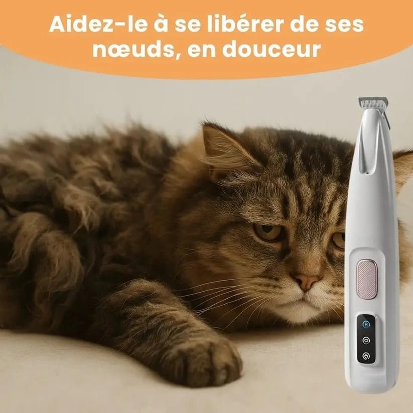 Patounet - Tondeuse de Précision pour Chat(Blanc)
