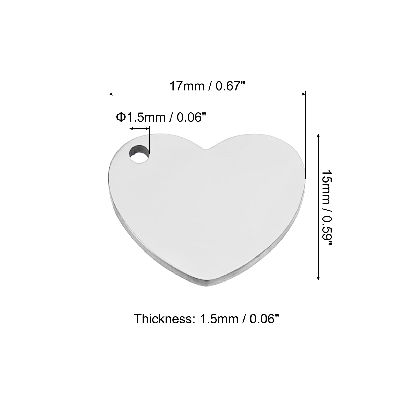 PATIKIL 6pcs Heart Charm - Image 2