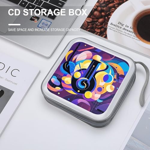 Funda para CD de música abstracta con capacidad para 40 discos y cremallera 5
