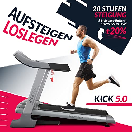 Bluefin Fitness Kick 5.0. Faltbares Laufband | 24 km/h + 5,0 PS + 20 Neigungsstufen | Heimfitnessgeräte… – Bild 3