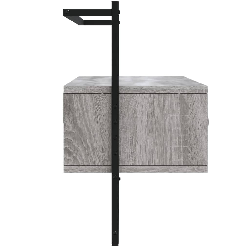 Armario de TV Sonoma gris 100,5 x 30 x 51 cm de madera – Mueble de TV colgante para salón, moderna mesa de televisión con cajones, mueble bajo flotante montado en la pared