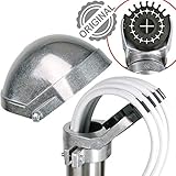 Mastkappe - DUR-line Maka 50 ALU - Unverwüstlicher Aluminium-Druckguss - TOP Qualität - mit Kabeleinführung