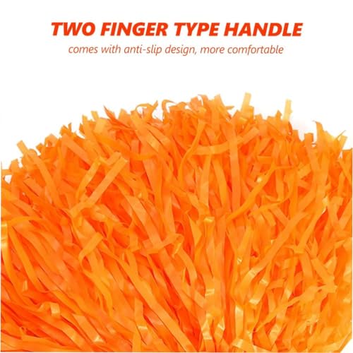 Pom Poms Laranja para Líderes de Torcida e Festas de - Conjunto de 2 8 Cores Disponíveis-size1