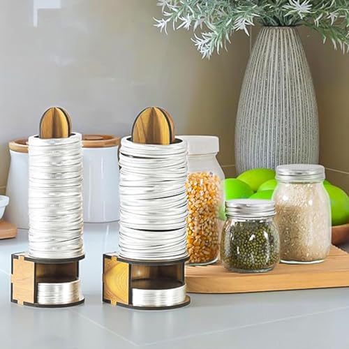 Soporte para tapas de conservas y aros de madera para tarros de mermelada 8