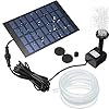 Mudder Solar Powered Garden Pond Fish Tank Water Pump 1. 8w with 4 Nozzle & 3. 2 ft Silicone Tubing - Black, Plastic, Above Ground Solar Powered Water Pump for Bird Bath Ponds, Fish Tanks, Gardens