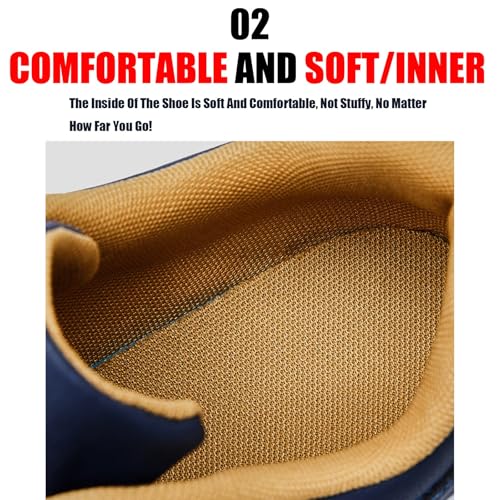 Lymphvity Men Kilboot Orthopedic Shoes Lace-Up Sneakers,Extended Width Foot and Heel Comfortable Breathable Anti-Slip Low Top Walking Shoes4