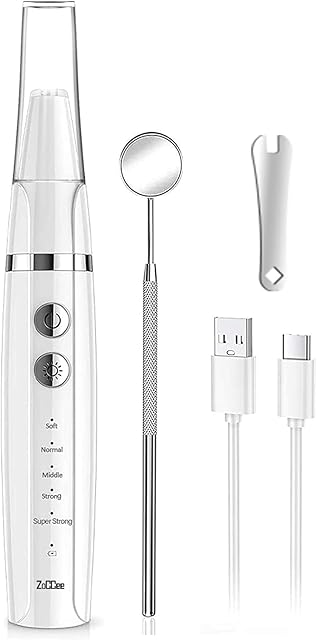 ZoCCee Upgrade Plaque Remover no Need Water Flosser with 5 Modes for Removal of Food Residue and Tartar, USB Rechargeable for Travel & Home Use