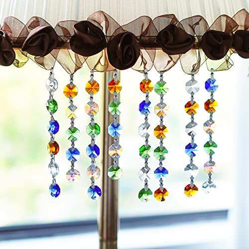 H&D 100Pcs Multi Color Crystal Glass 14Mm Octagon Chandelier Beads For Wedding Home Decor #TOP5