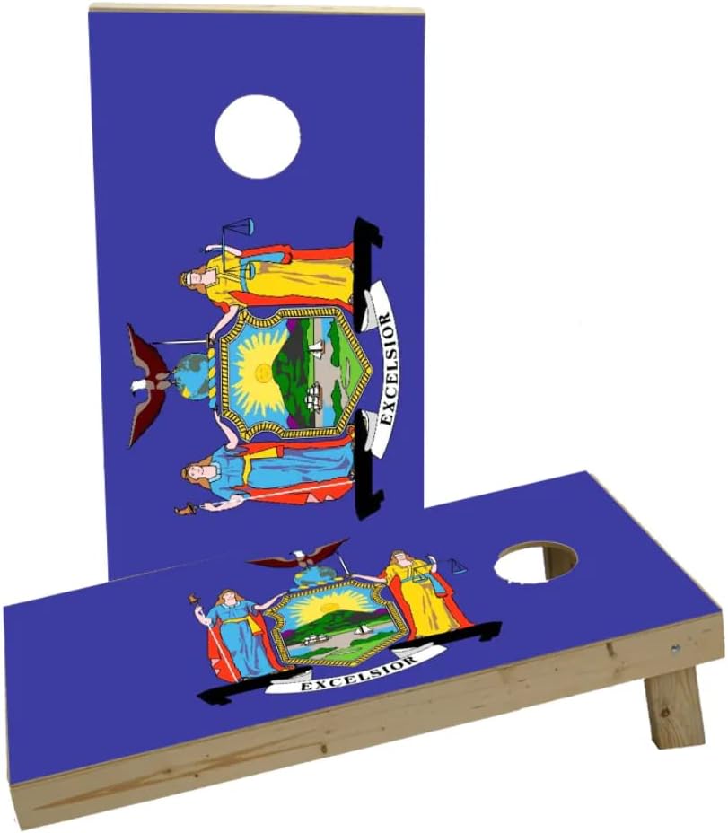 New York State Flag Custom Cornhole Board Game Set