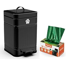 Small Dog Poop Trash Can Outside 1.3 Gal Waste Container, 1.3 Gallon Trash Bags 45 Count
