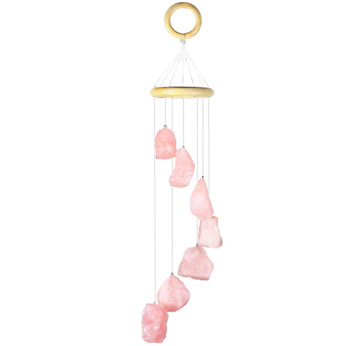 Carillon éolien en agate anti-stress mookaitedecor quartz rose pour maison