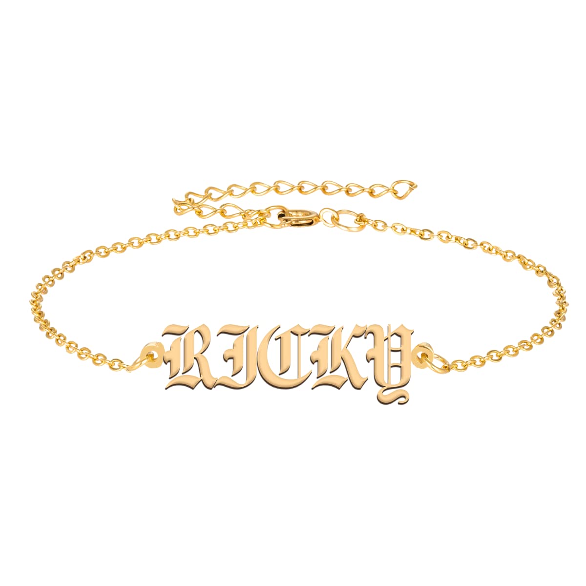 Personalized Name Bracelet Engraved Anklet with Any Customized Name Stainless Steel Christmas Birthday Gift Jewelry for Couples