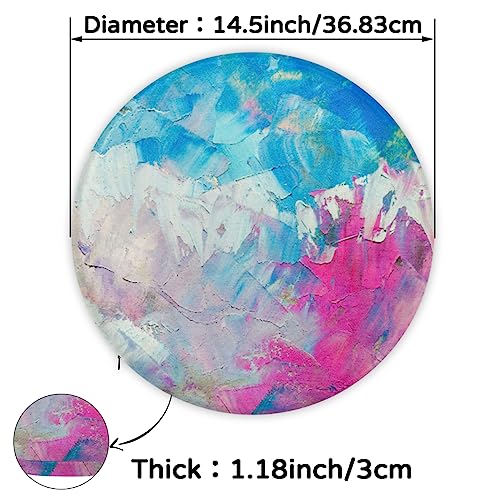 QsirBC Abstract Oil Painting Texture Seat Cushion Super Soft Round Seat Cushion Non-Slip Durable 14.5x14.5 Inch Removable Washable Chair Cushion for Garden Patio Home Kitchen Office Bedroom