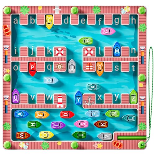 Magnetic Alphabet Maze Montessori Toys for 3+ Year Old Boys and Girls, Fine Motor Skill Education Toys for Toddler Preschool Learning Activities, Gift for Kids Toddler