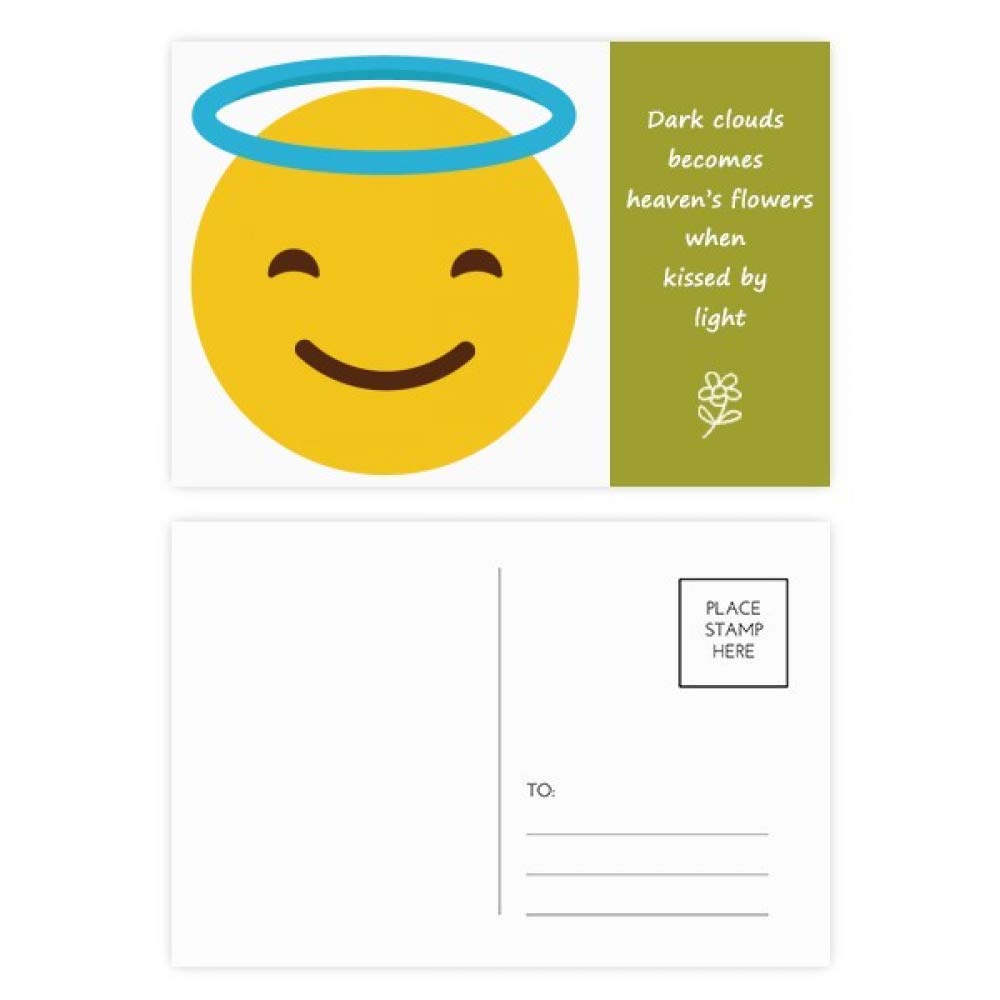 DIYthinker Smile Angle Yellow Cute Online Chat Poetry Postcard Set Thanks Card Mailing Side 20Pcs 5.7 inch x 3.8 inch MultiColor