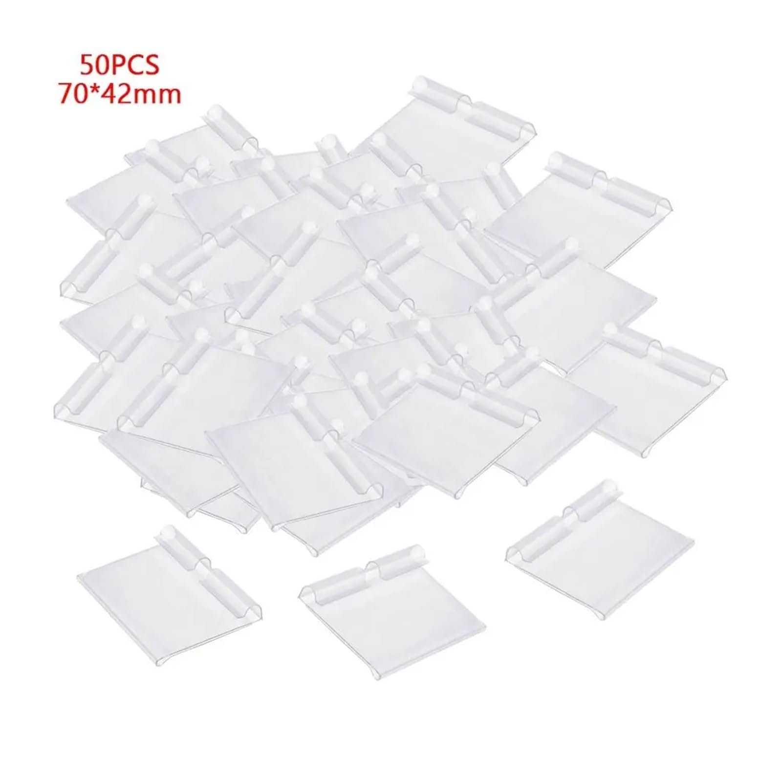 Lot de 100 étiquettes de prix en plastique pour paniers à double ligne - Multifonctions - Transparentes (70 x 42 mm)