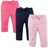 Hudson Baby Unisex Baby Cotton Pants and Leggings, Lt Pink Stripe, Newborn