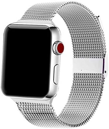 SexHope Compatible for Apple Watch Band 38mm 42mm 40mm 44mm Series 5 4 3 2 1 (Silver, 42mm/44mm)