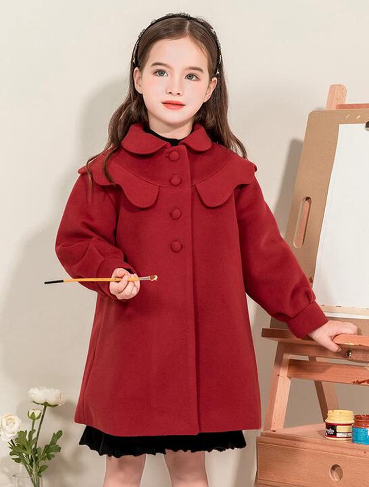 Cappotto da ragazza, in lana, per autunno e inverno, da ragazza, taglia