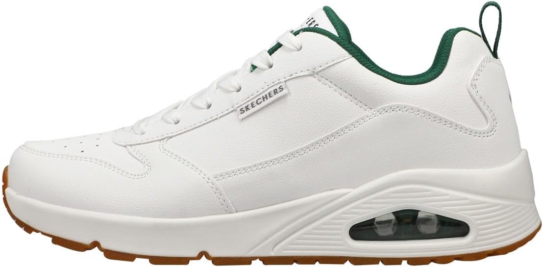 Skechers - Mens Uno - Alder Sneakers, Color White/Green, Size: 10.5 M US