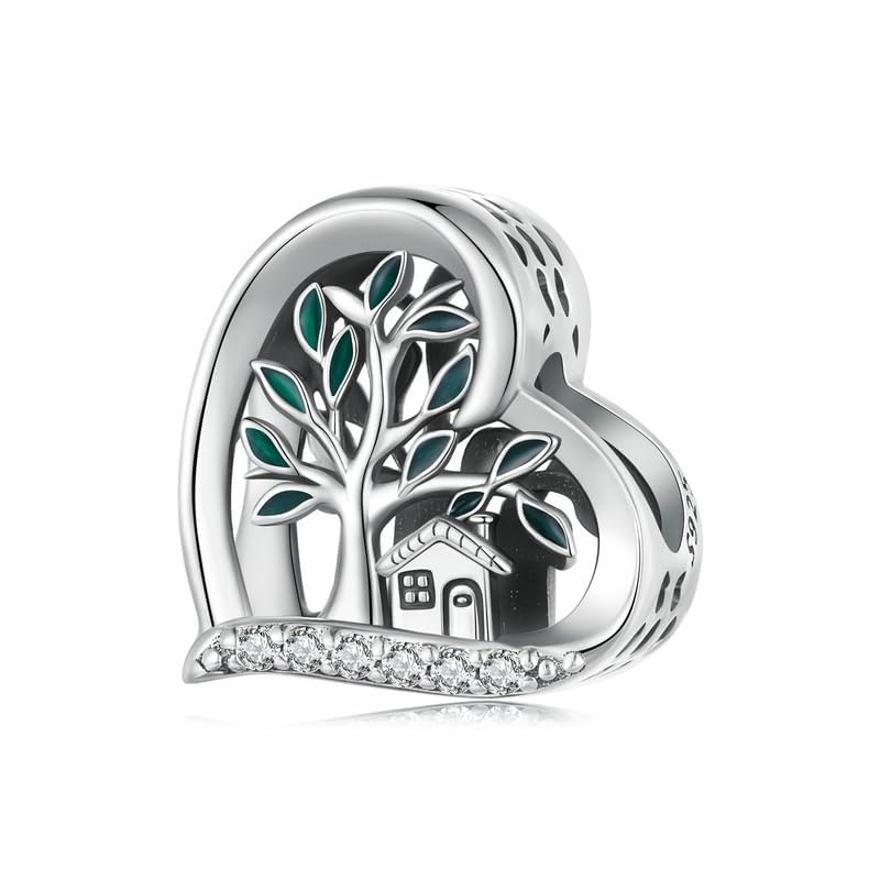 Family Tree of Life Charms Sterling Silver Home Charms fit Pandora Bracelet Jewelry Beads for Women2
