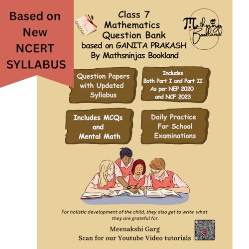 Image of New NCERT's Ganita Prakash Class 7 Part 1 and Part 2 2026 Mathematics Question Bank CBSE Practice Book by Mathsninjas Bookland