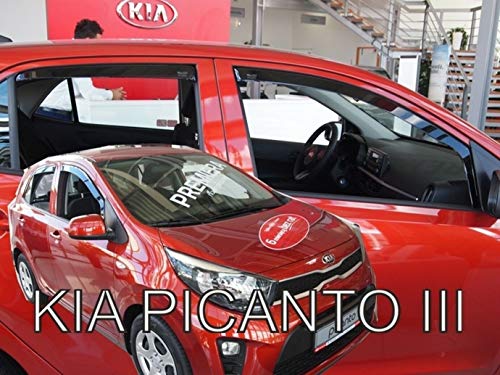 Déflecteurs d'air Kia Picanto 3 : stop buée et sifflements, pack teinté Heko 4P